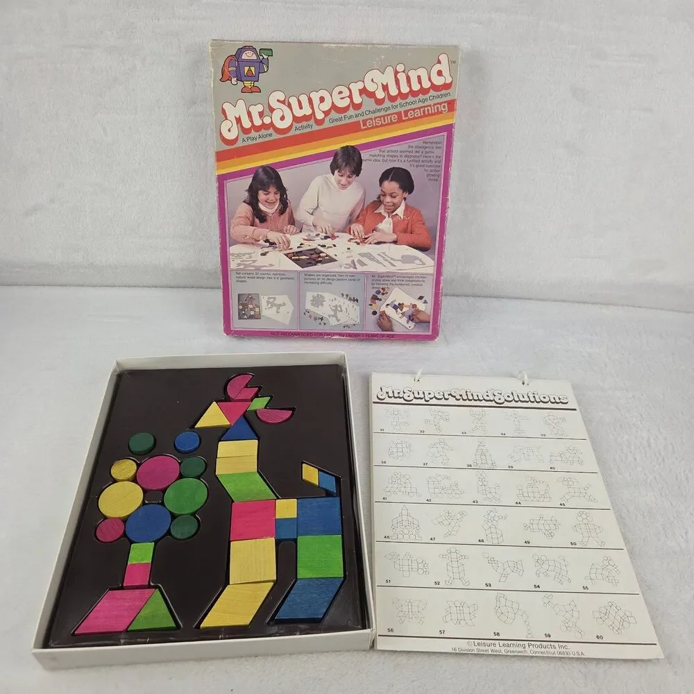 Vintage 1981 Mr SuperMind Puzzle Game Leisure Learning Complete W/ Extras‎